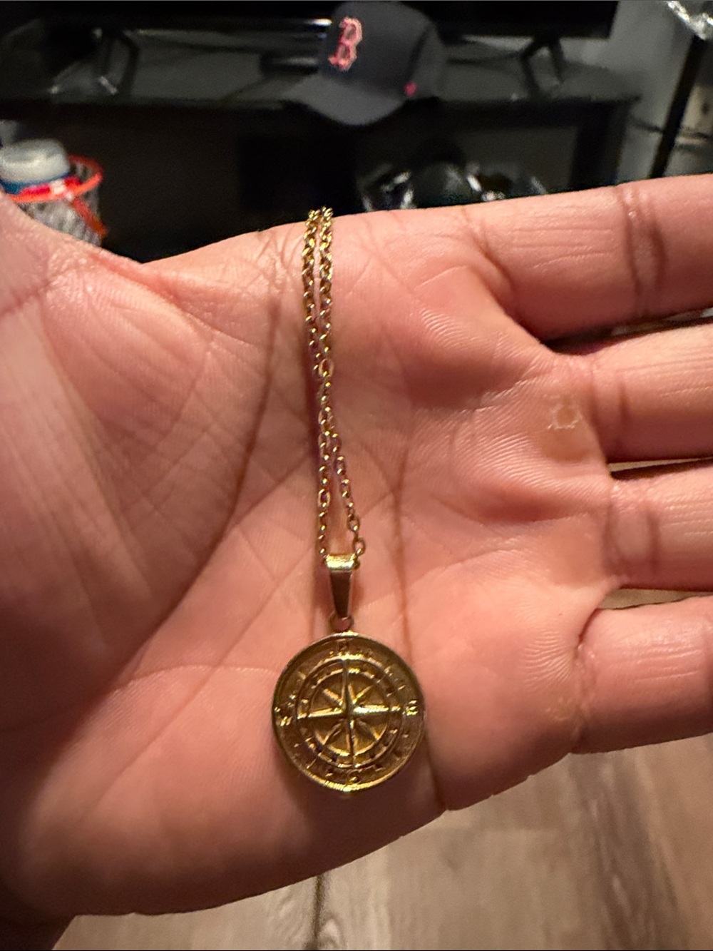Gold Compass Pendant Necklace - Women Jewelry